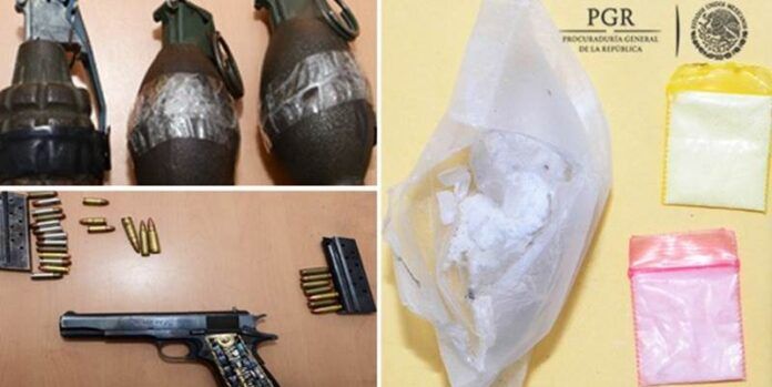 Armas y droga decomisadas