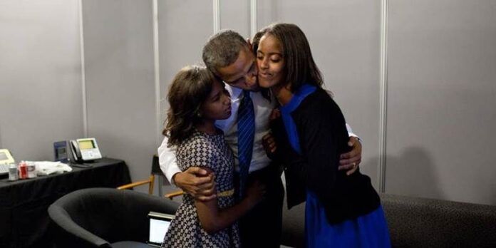 Obama con sus hijas