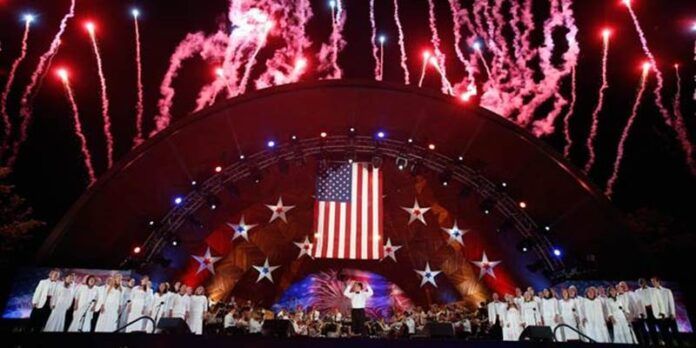 Festejos por la independencia de Estados Unidos
