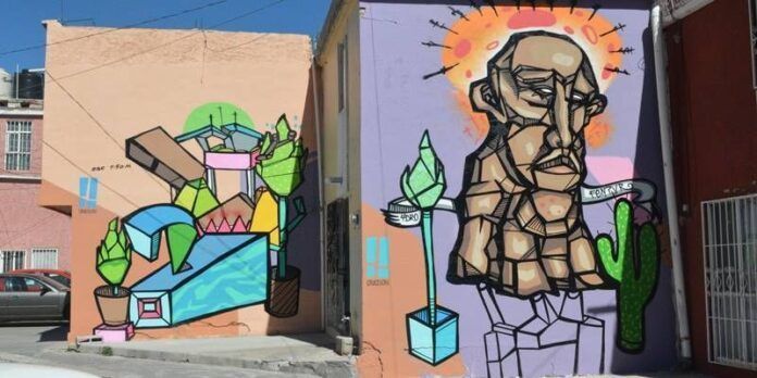 Con graffiti pintaron bardas. Con graffiti pintaron bardas.