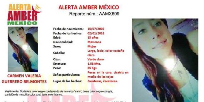 Valeria Guerrero desapareció el 2 de enero.