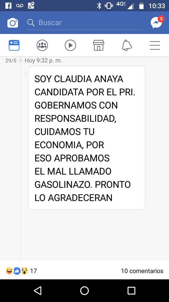 mensaje claudia anaya