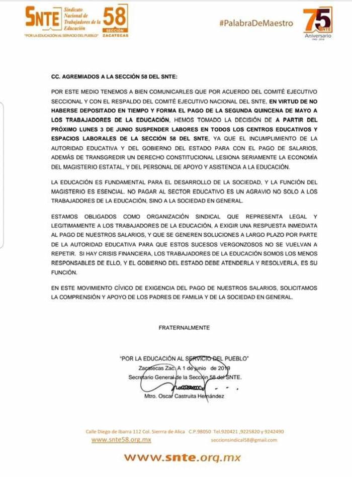snte comunicado