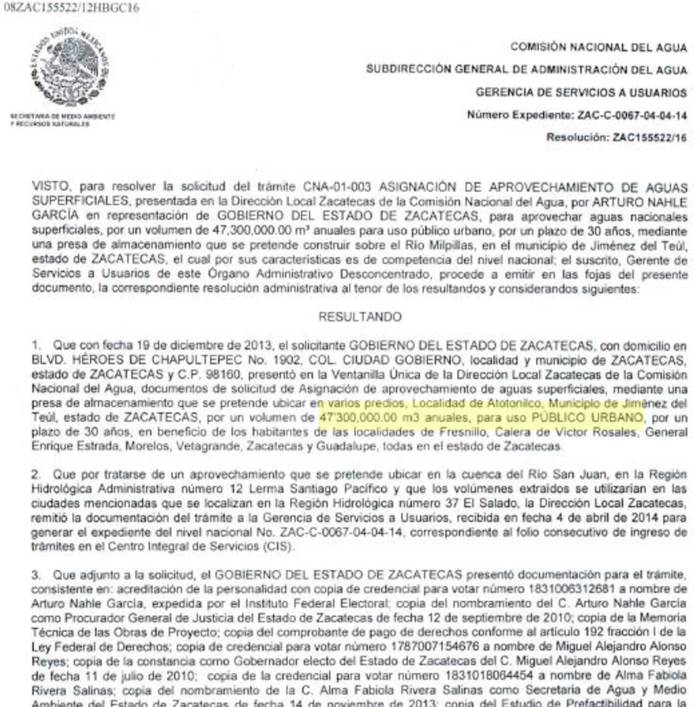 permiso presa Milpillas