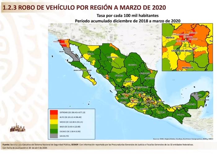 mapa robo vehiculos