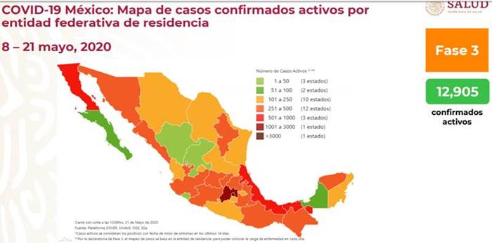 casos activos estados covid mapa