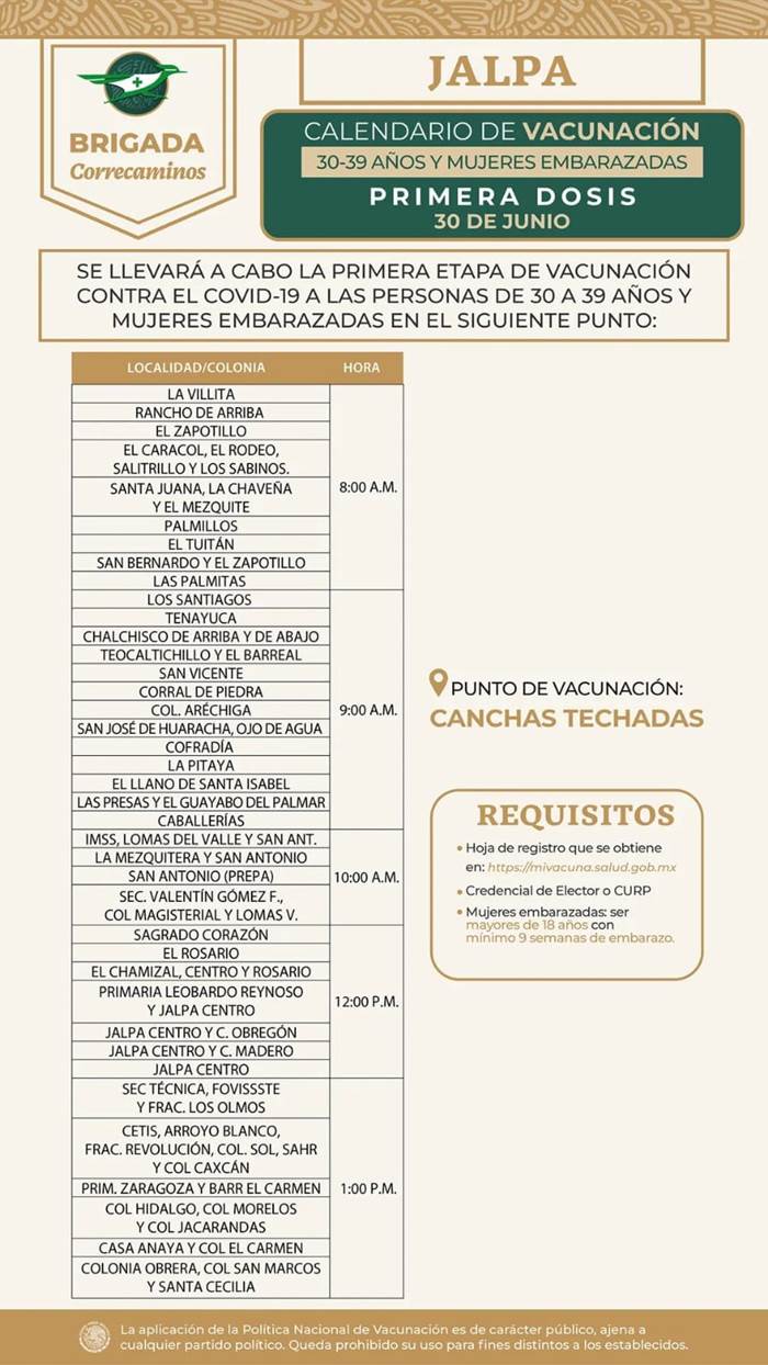 vacuna miercoles 11