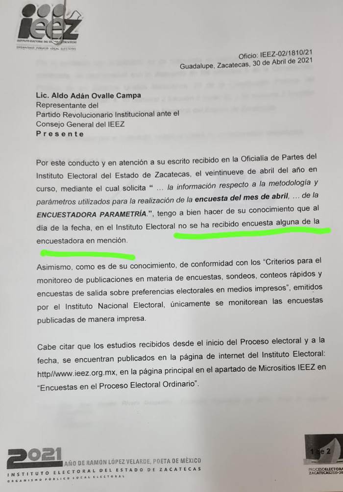 aclaracion encuesta ieez