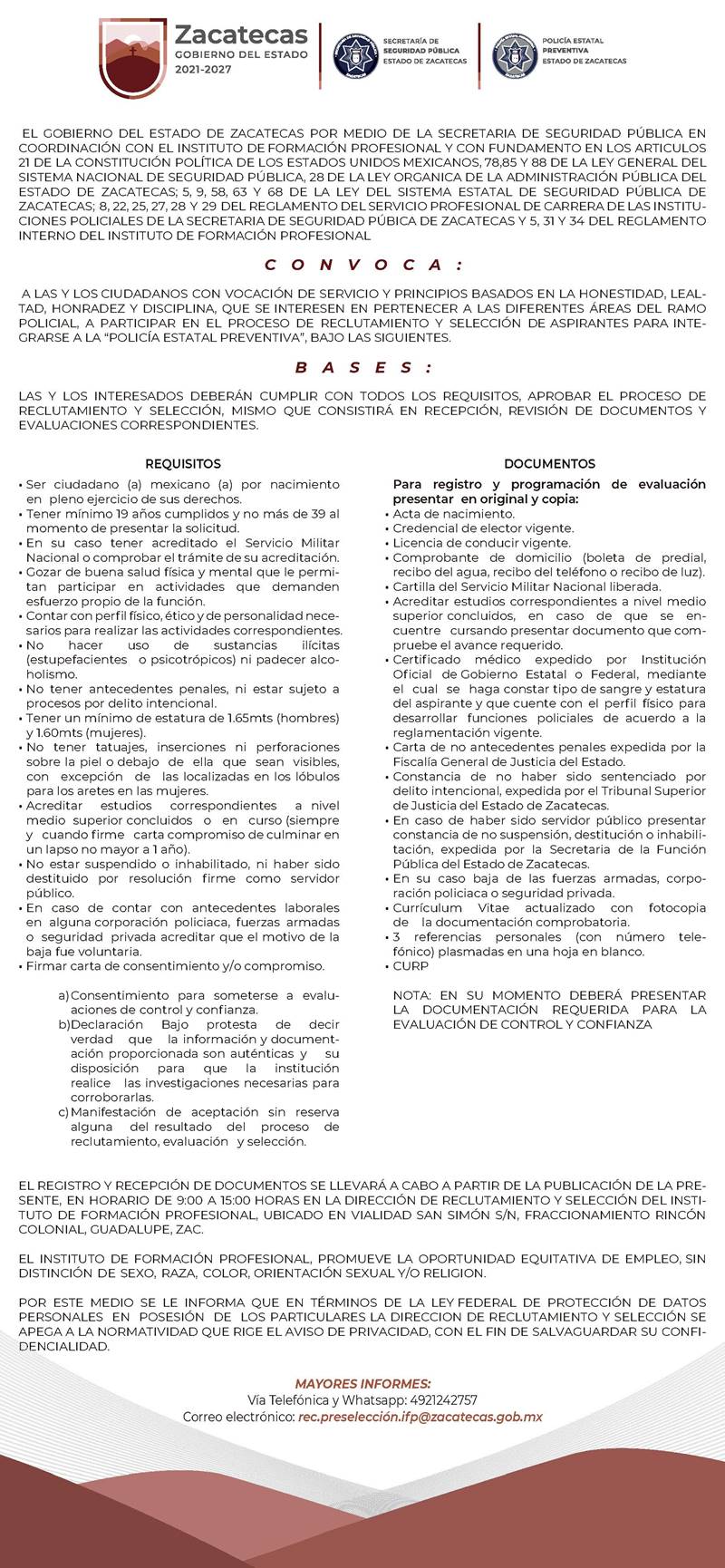Convocatoria PEP