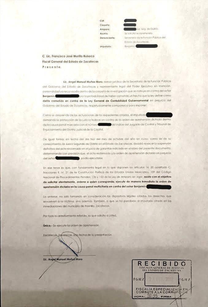 denuncia benjamin medrano