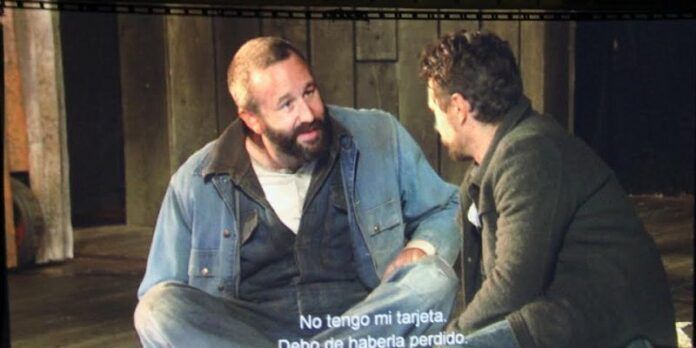 Escena de la obra "De ratones y hombres" Escena de la obra "De ratones y hombres"