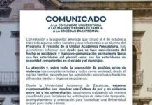 UAZ emite comunicado tras amenazas difundidas contra estudiantes en Fresnillo