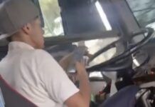 ¿Y la seguridad de los pasajeros? Denuncian a chofer de la ruta Trancoso por manejar a exceso de velocidad y usar el celular