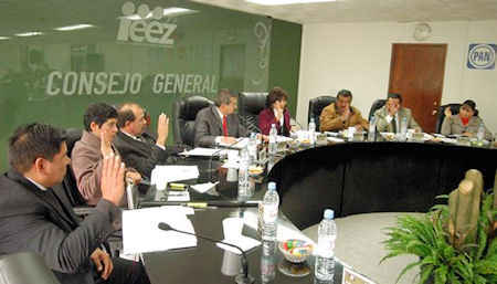 Sesión del consejo del IEEZ. (Cortesía) Sesión del consejo del IEEZ. (Cortesía)