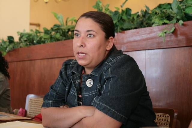 La diputada del Partido de la Revolución Democrática (PRD), Lucía del Pilar Miranda, organizadora del foro por la libertad y los derechos de la mujer.