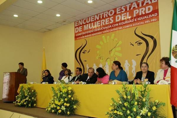 Inauguración del Encuentro Estatal de Mujeres Perredistas que se realizará este viernes y sábado en las instalaciones del sol azteca.