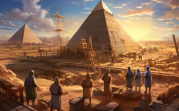 古代の雰囲気のエジプトと一緒に娯楽をしています