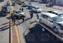 5 lesionados en carambola en Fresnillo; huye conductor