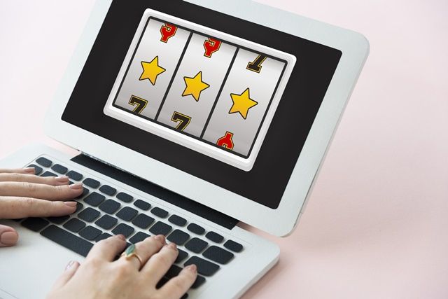 Lotto Slot Machine Jackpot Win Concept