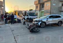 Motociclista de 19 años, lesionado al chocar en Fresnillo; adulto mayor se accidenta