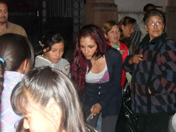 Guadalupe Pérez acompañó a Saúl Monreal en la posada organizada en Plateros.