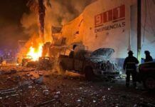 Usaron coche bomba en atentado en Ojocaliente; una policía y 6 civiles heridos