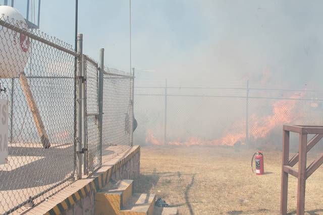 El incendio estuvo cerca de una gasera