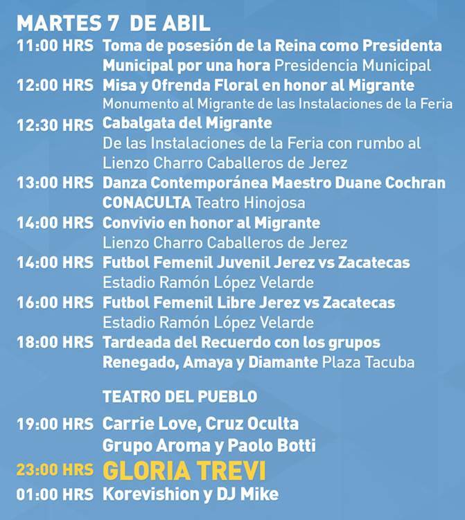 programa feria jerez 5 gloria